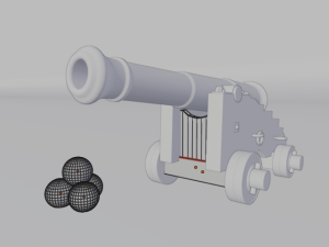 18th century cannon 3D Model