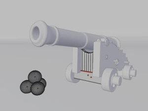 18th century cannon 3D Model