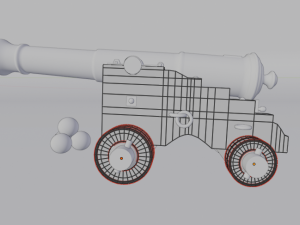 18th century cannon 3D Model