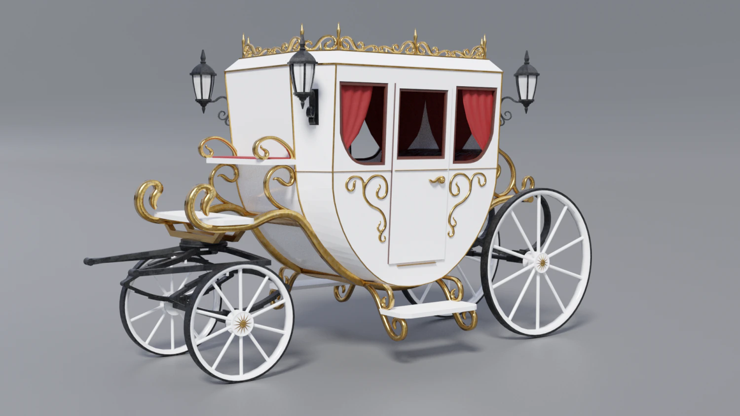 modern beautiful carriage low poly 3D Model .c4d .max .obj .3ds .fbx .stl .blend