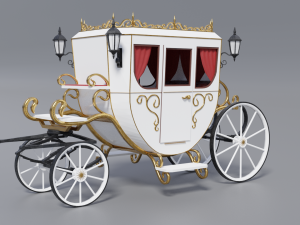 modern beautiful carriage low poly Model 3D
