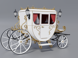 modern beautiful carriage low poly Model 3D
