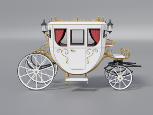 modern beautiful carriage low poly Model 3D