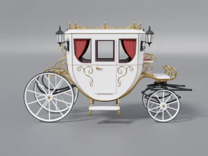 modern beautiful carriage low poly 3D Model