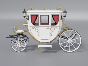 modern beautiful carriage low poly Model 3D