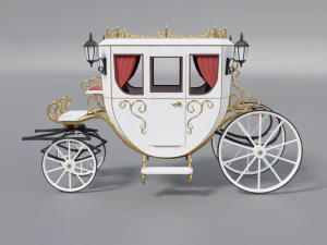 modern beautiful carriage low poly 3D Model
