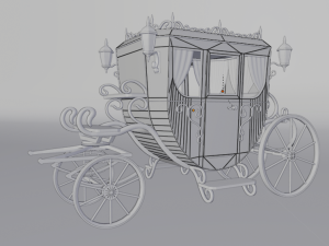 modern beautiful carriage low poly Model 3D