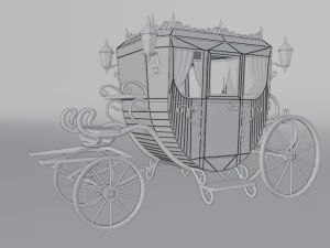 modern beautiful carriage low poly 3D Model