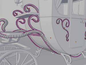 modern beautiful carriage low poly Model 3D