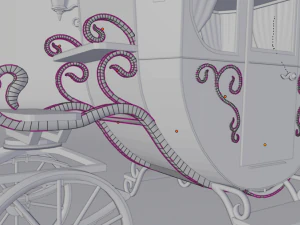 modern beautiful carriage low poly 3D Model