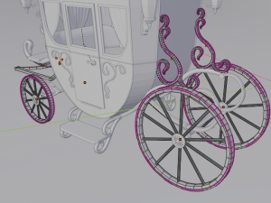 modern beautiful carriage low poly Model 3D