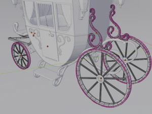 modern beautiful carriage low poly 3D Model