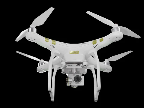 Low poly DJI Phantom 3 Pro black and white edition 3D Model