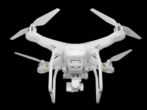 Low poly DJI Phantom 3 Pro black and white edition 3Dモデル
