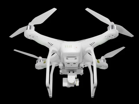 Low poly DJI Phantom 3 Pro black and white edition 3D Model
