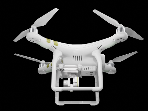Low poly DJI Phantom 3 Pro black and white edition 3Dモデル
