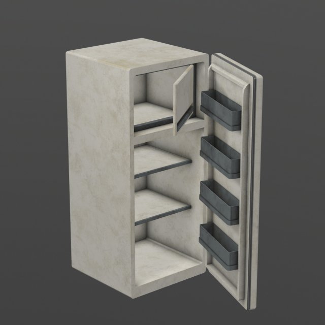 old fridge 3D मॉडल .c4d .max .obj .3ds .fbx .stl .blend 