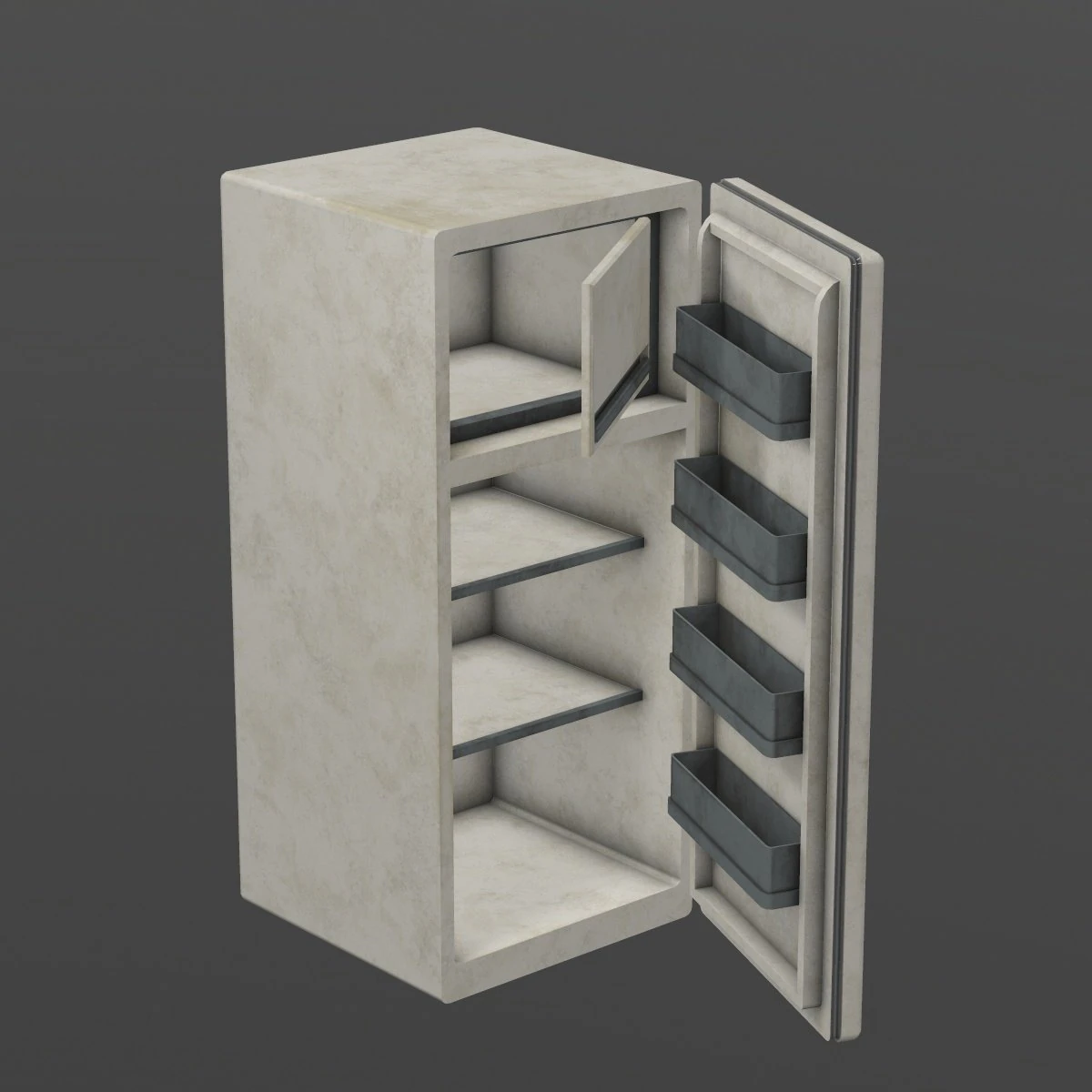 old fridge 3D Model .c4d .max .obj .3ds .fbx .stl .blend 