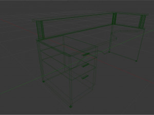 corner desk 3D मॉडल