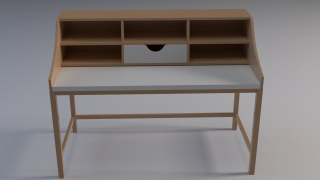 secretary desk Model 3D .c4d .max .obj .3ds .fbx .stl .blend 