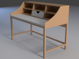 secretary desk Model 3D