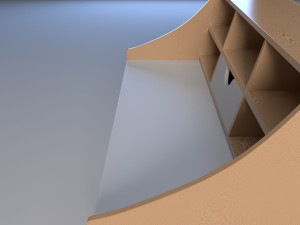 secretary desk Model 3D