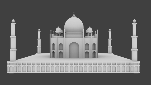 taj mahal 3D Model .c4d .max .obj .3ds .fbx .stl .blend 