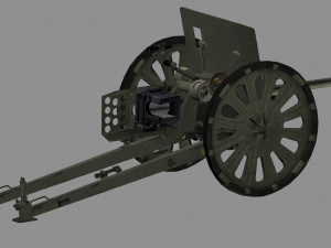 37mm atg type94 3lod 3D Model