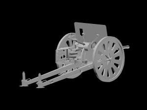 37mm atg type94 3lod 3D Model