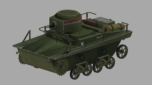 t-37 amphibious scout tank 3D Модель .c4d .max .obj .3ds .fbx .stl .blend 