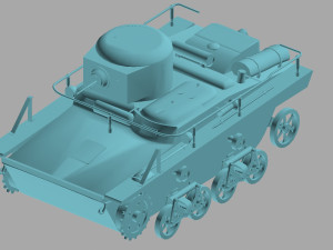t-37 amphibious scout tank 3D Модель