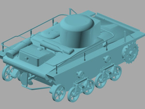 t-37 amphibious scout tank 3D Модель