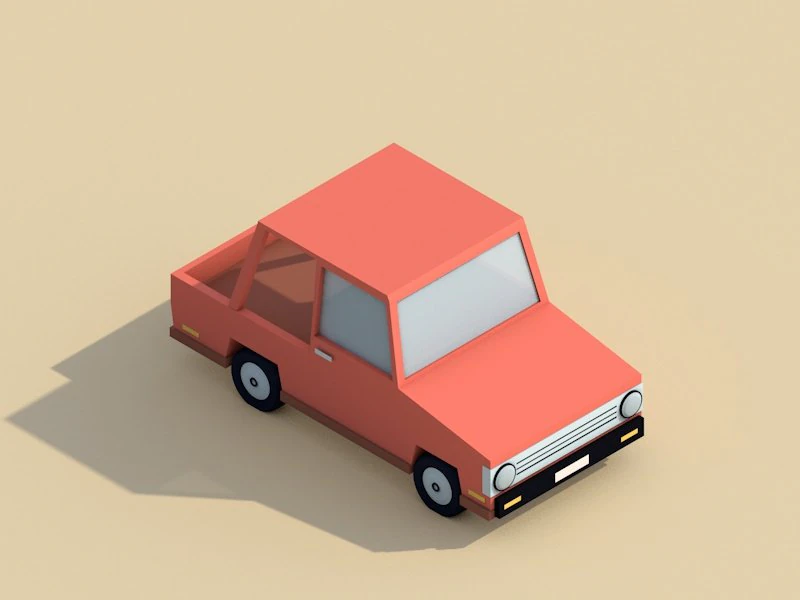 cartoon low poly toy car 3D Model .c4d .max .obj .3ds .fbx .stl .blend 