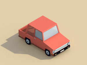 cartoon low poly toy car 3D-Modell