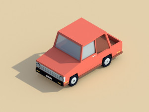 cartoon low poly toy car 3D Model