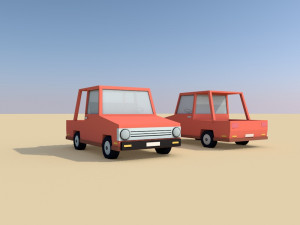 cartoon low poly toy car 3D Model