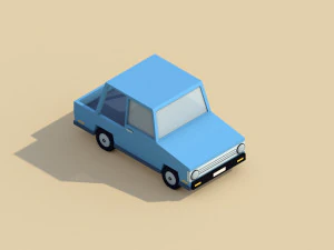 cartoon low poly toy car 3D Model