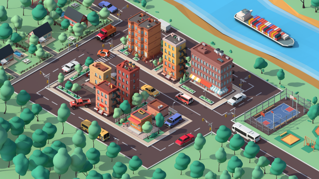 cartoon low poly dream city pack 3D Модель .c4d .max .obj .3ds .fbx .stl .blend 