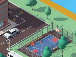 cartoon low poly dream city pack 3D Model
