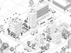 cartoon low poly dream city pack 3D Модель