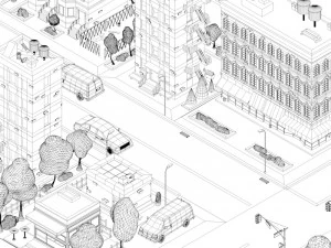 cartoon low poly dream city pack 3D Model