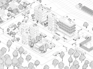 cartoon low poly dream city pack 3D Model