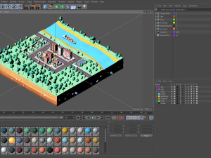 cartoon low poly dream city pack 3D Model