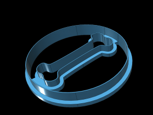 dog bone cutter cookies Model 3D