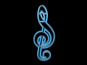treble clef cutter cookies 3D Model