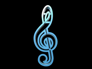 treble clef cutter cookies 3D Model