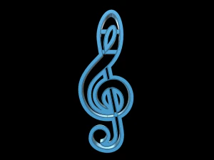 treble clef cutter cookies 3D Model