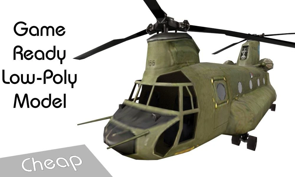 helicopter game ready model 3D Model .c4d .max .obj .3ds .fbx .stl .blend 