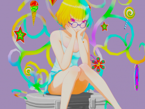 Cute anime girl 3D 모델