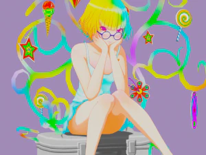 Cute anime girl 3D Model